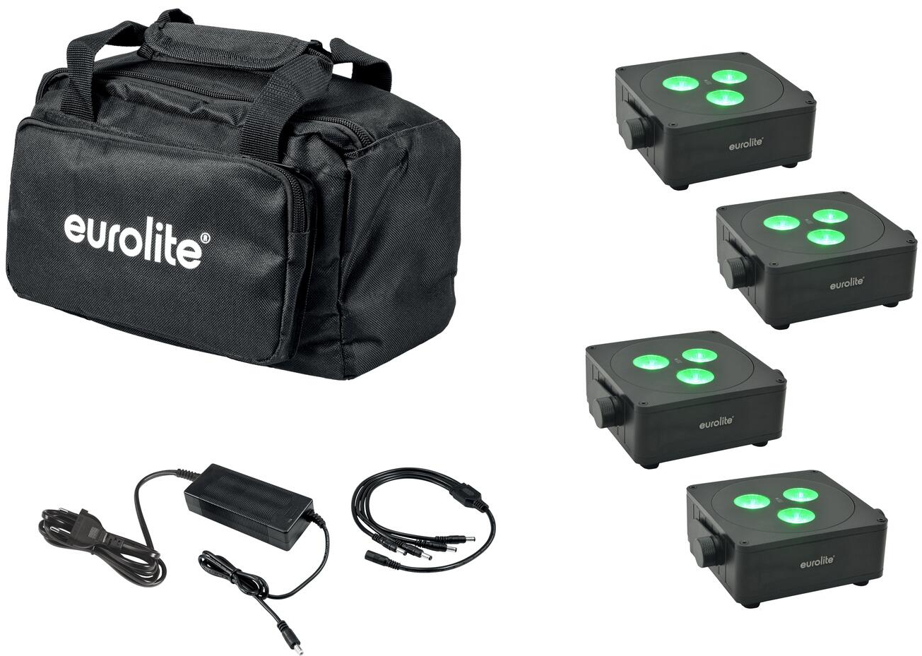 Eurolite Akku Ip Flat Light   Bk Led Spot Bundle