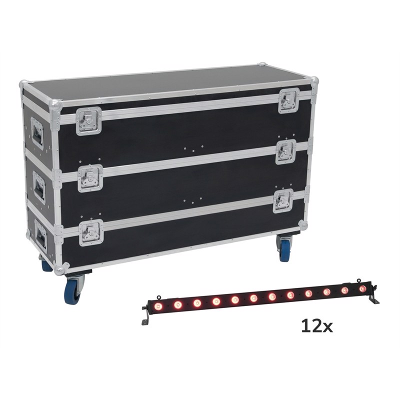Eurolite Led Bar-12 Qcl Rgb Uv Bar   Case With Wheels