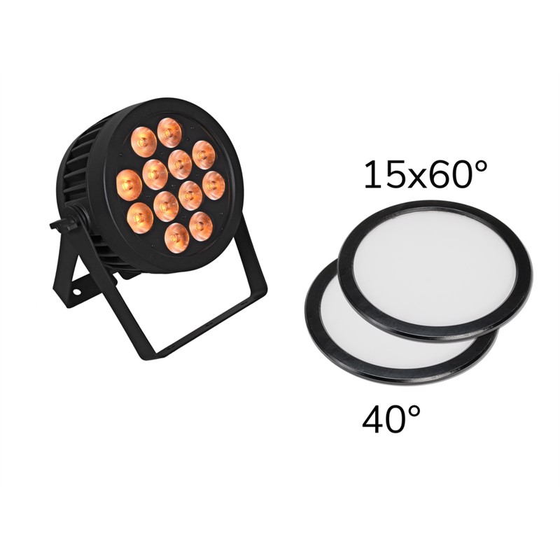 Eurolite Sæt: Led Ip Par 12x8w Qcl Spot       Diffuser Cover  15x60  And 40