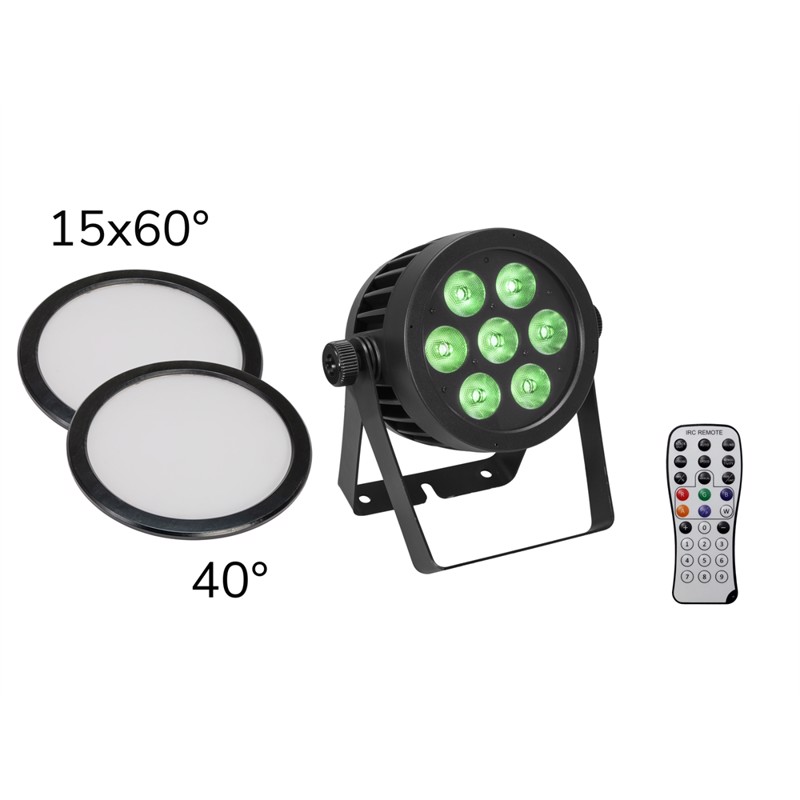 Eurolite Sæt: Led Ip Par 7x8w Qcl Spot       Diffuser Cover  15x60  And 40