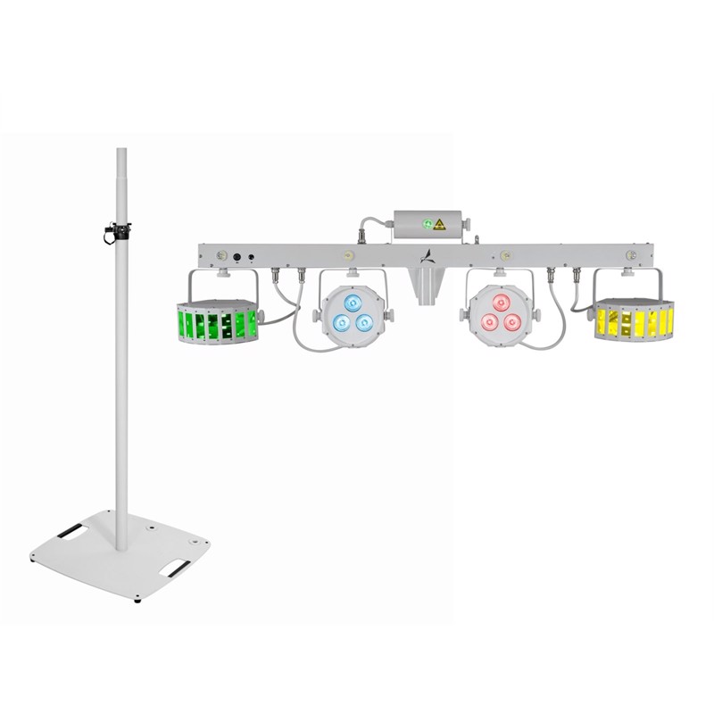 Eurolite Sæt: Led Kls Laser Bar Fx Light Sæt: White   Bps-  Loudspeaker Stand White