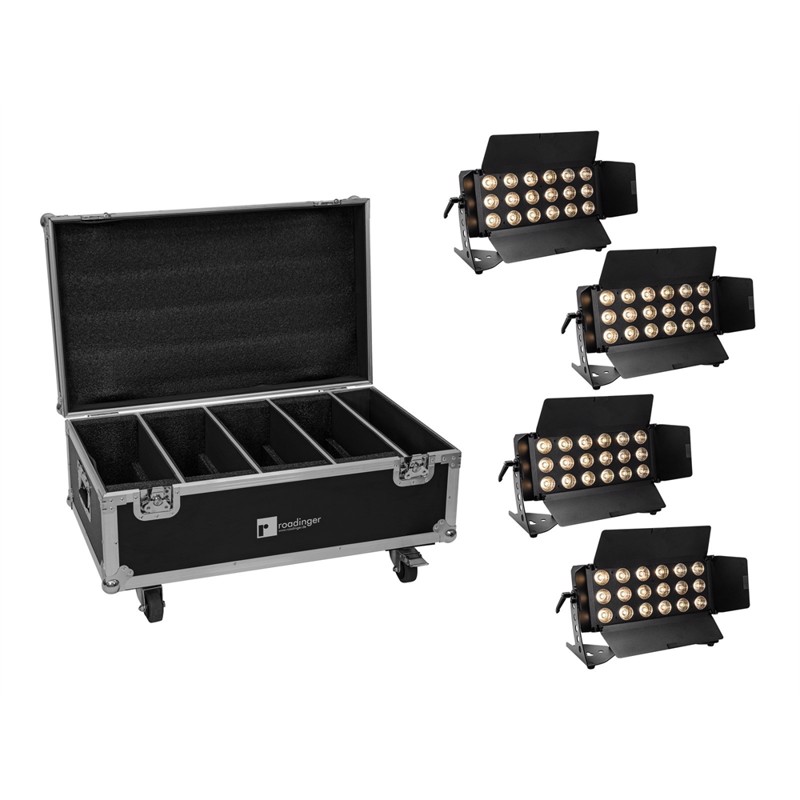 Eurolite Sæt Med     Led Cls-18 Qcl Rgb Ww 18x7w   Flightcase Med Hjul
