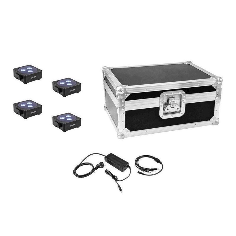 Eurolite Sæt:     Akku Flat Light   Bk   Charger   Case