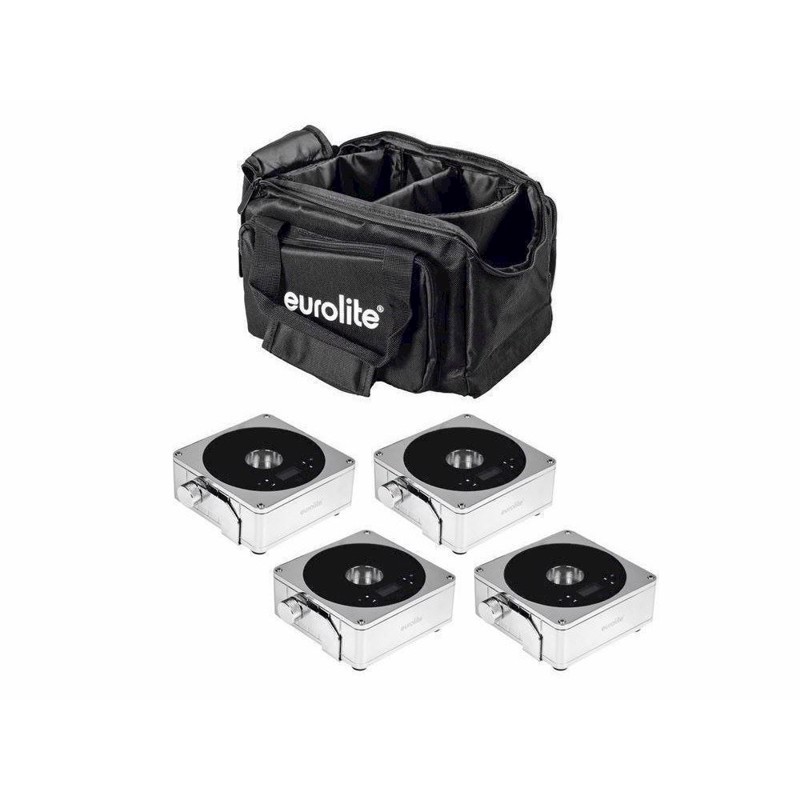 Eurolite Sæt:     Akku Flat Light   Chrome   Soft-bag