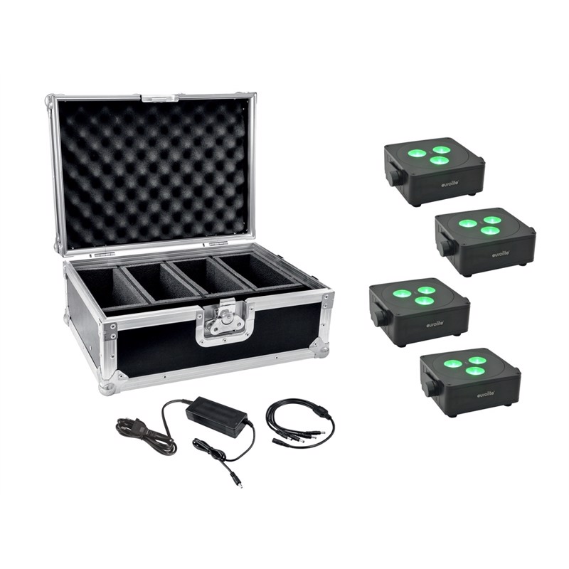 Eurolite Sæt:     Akku Ip Flat Light   Bk   Charger   Case