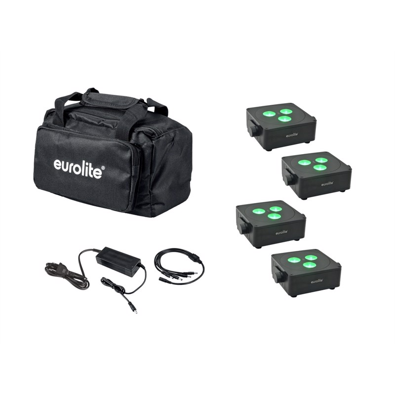 Eurolite Sæt:     Akku Ip Flat Light   Bk   Charger   Soft-bag