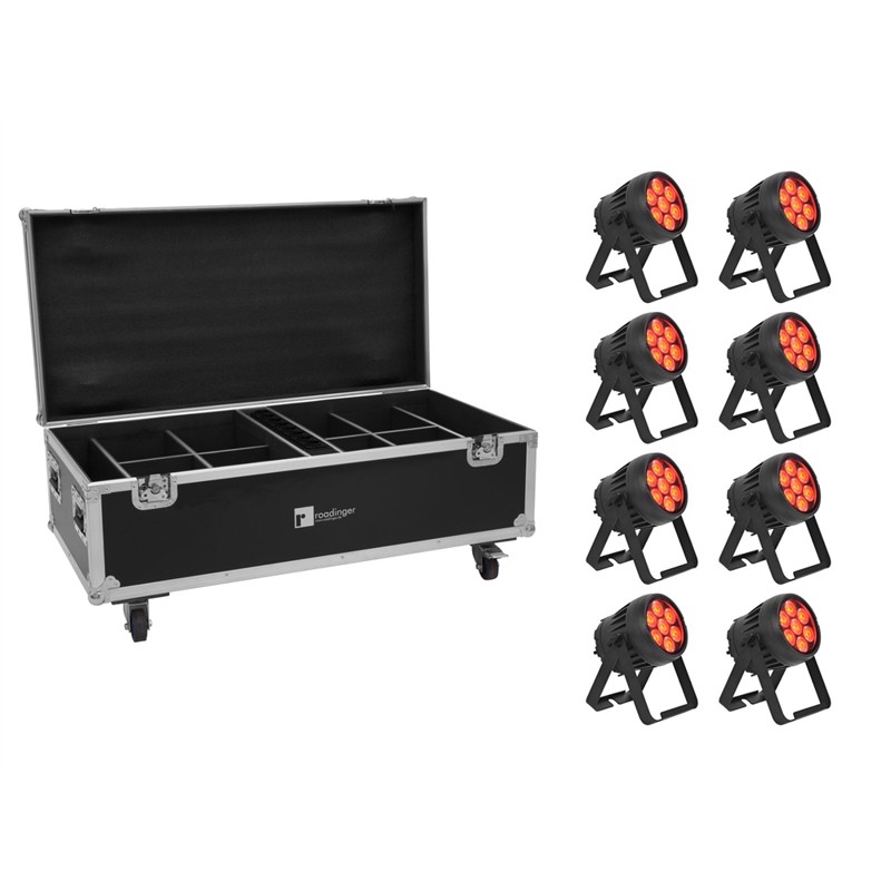 Eurolite Sæt: 8x Akku Ip Par         Rgbw  Crmx Mk2   Flightcase   Med Opladningsfunktion