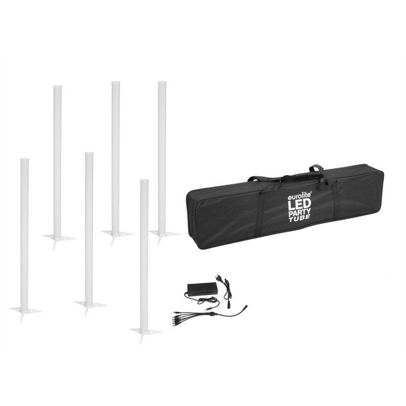 Eurolite Sæt: 6x Akku Led Party Tube Ir   Charger   Soft Bag