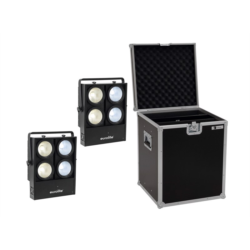 Eurolite Sæt:     Audience Blinder 4x100w Led Cob Cw Ww   Case