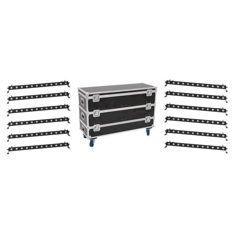 Eurolite Sæt: 12x Led Bar-12 Qcl Rgba Bar   Case