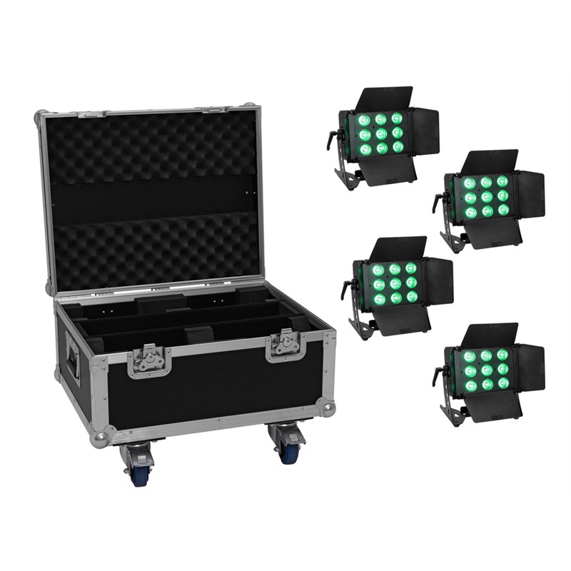 Eurolite Sæt:     Led Cls-  Qcl Rgb Ww 9x7w   Flight Case