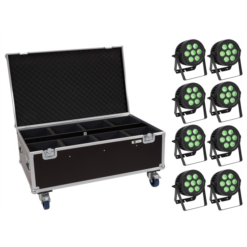 Eurolite Sæt: 8x Led Ip Par 7x8w Qcl Spot   Case With Wheels