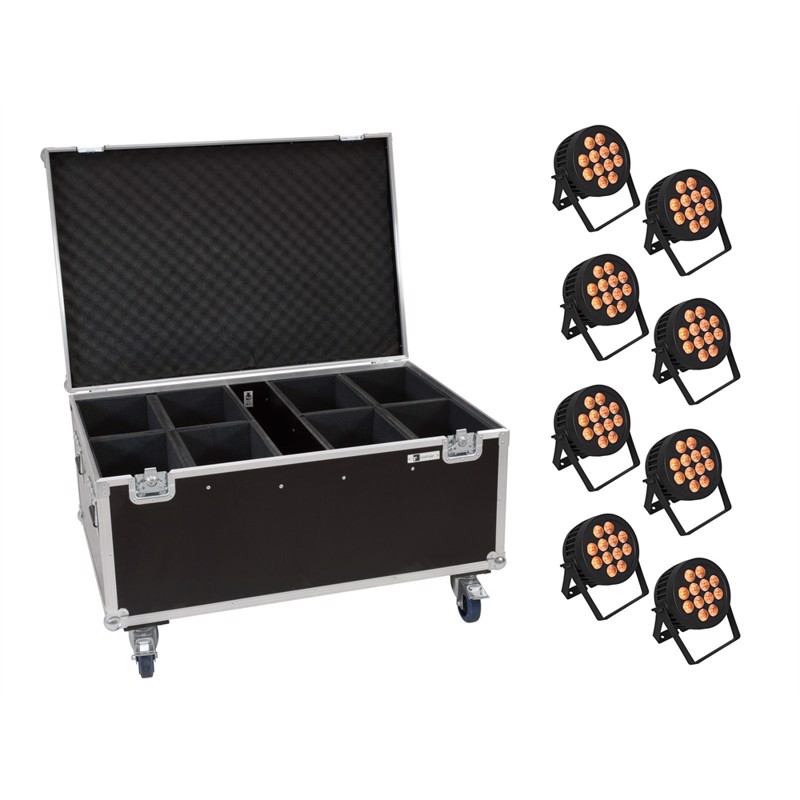 Eurolite Sæt: 8x Led Ip Par 12x9w Scl Spot   Case With Wheels