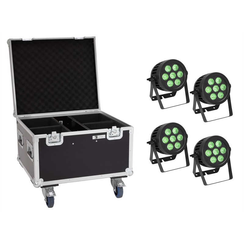 Eurolite Sæt:     Led Ip Par 7x9w Scl Spot   Case With Wheels