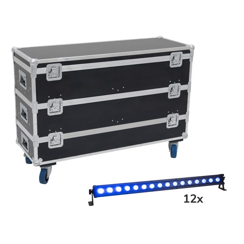 Eurolite Sæt: 12x Led Ip  -bar 16 Qcl Bar   Case With Wheels