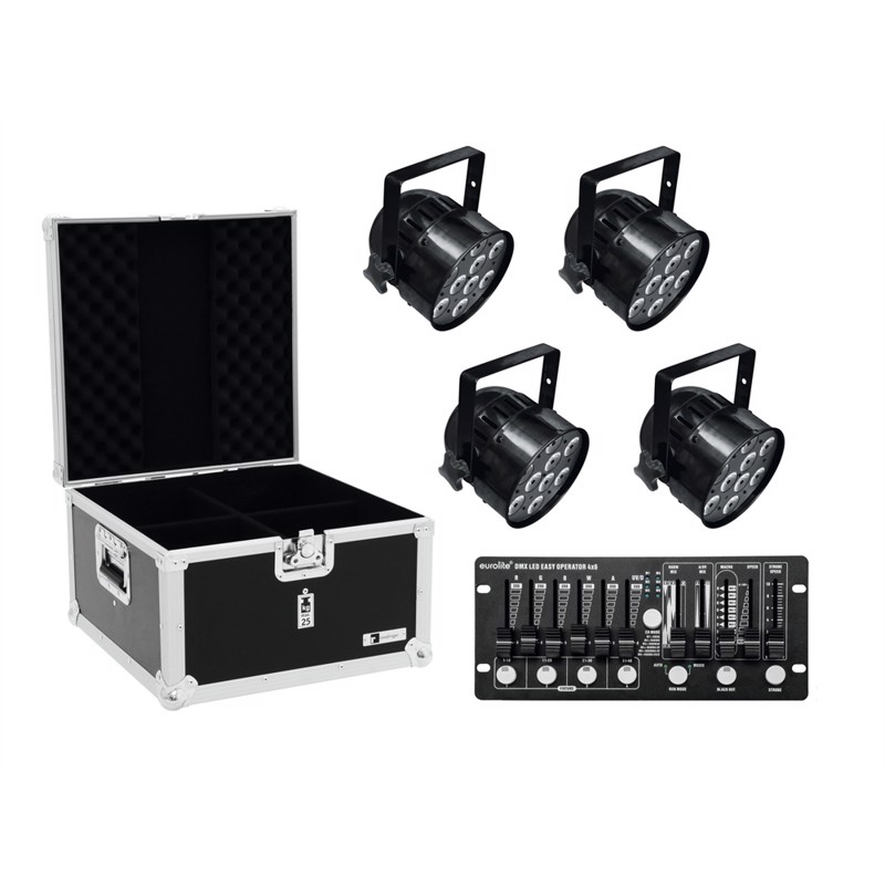 Eurolite Sæt:     Led Par-56 Hcl Bk   Case   Controller