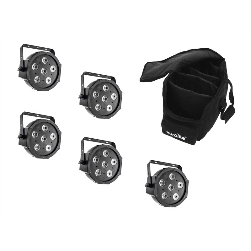 Eurolite Sæt: 5x Led Sls-  Tcl Spot   Soft Bag