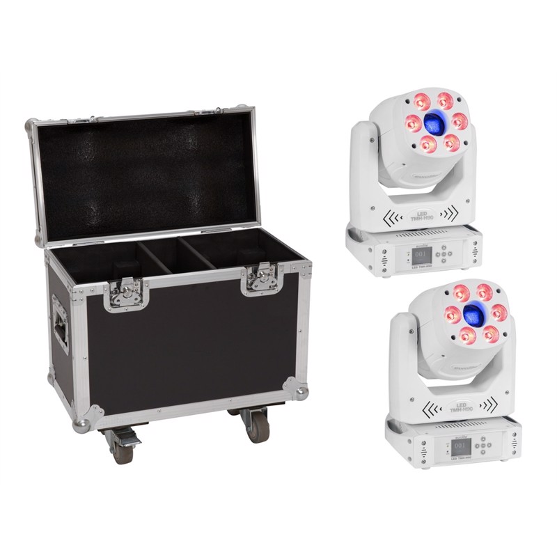 Eurolite Sæt:     Led Tmh-h90 Hybrid Moving-head Spot Wash Cob Wh   Case