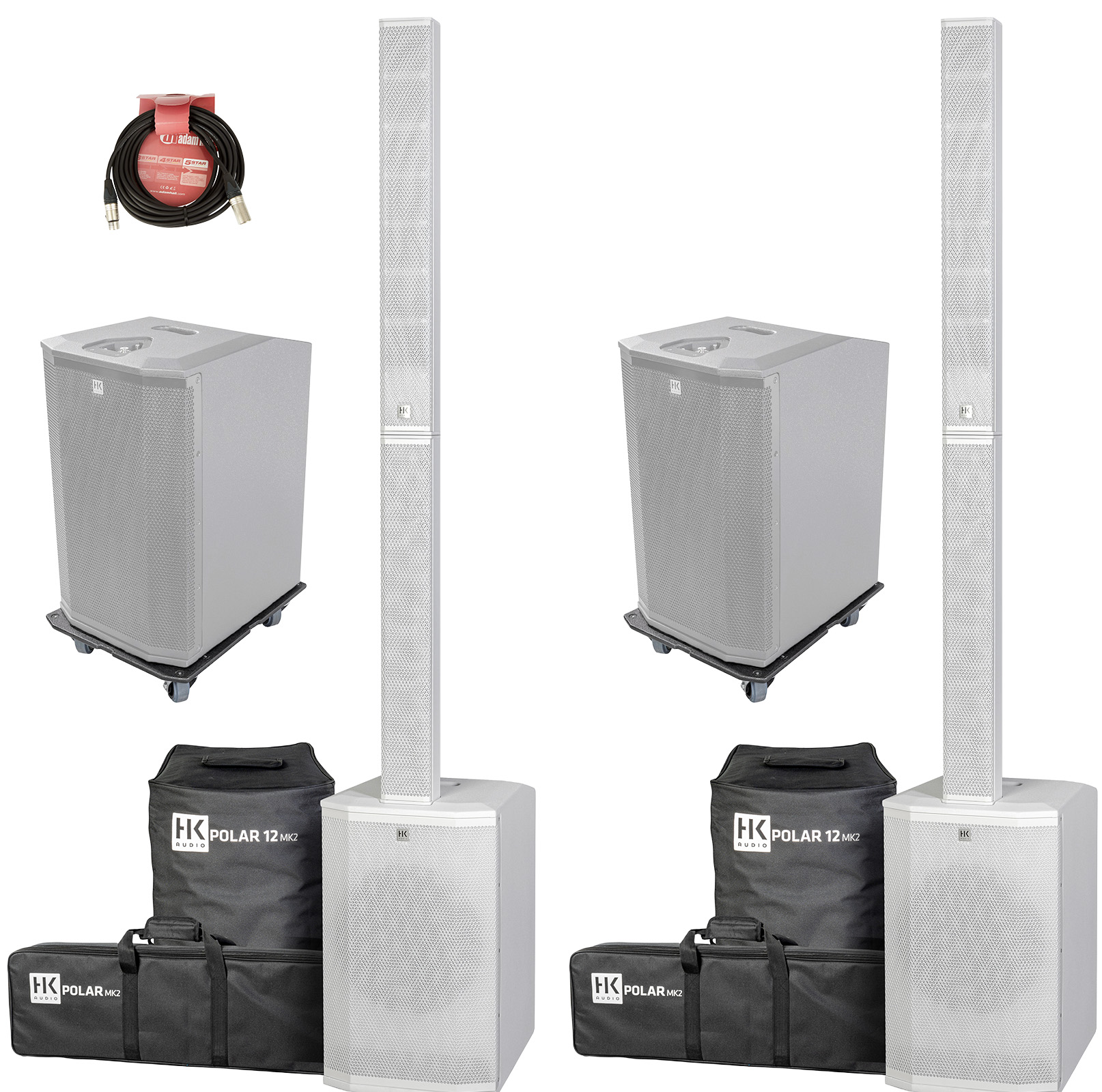 Hk Audio Polar 12 Mk2 Bundle Komplet Pa Hvid