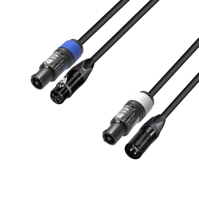 Hybrid Cable Dmx Neutrik   -pole      Powercon  10   Adam Hall Cables