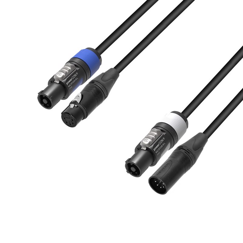 Hybrid Cable Power-   Dmx Neutrik Powercon     -pole    10   Adam Hall Cables