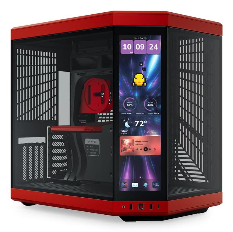Hyte Y70 Touch Infinite Case  14    Black Cherry  Kabinet Geekd Dk
