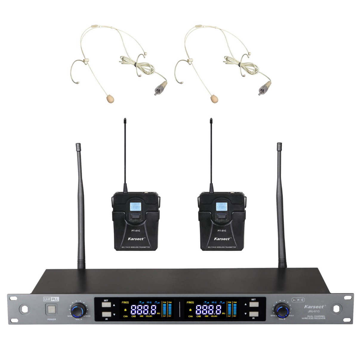 Karsect Jru810-pt51c-ht3a Trådløs     Tynde Headset-mikrofon-sæt