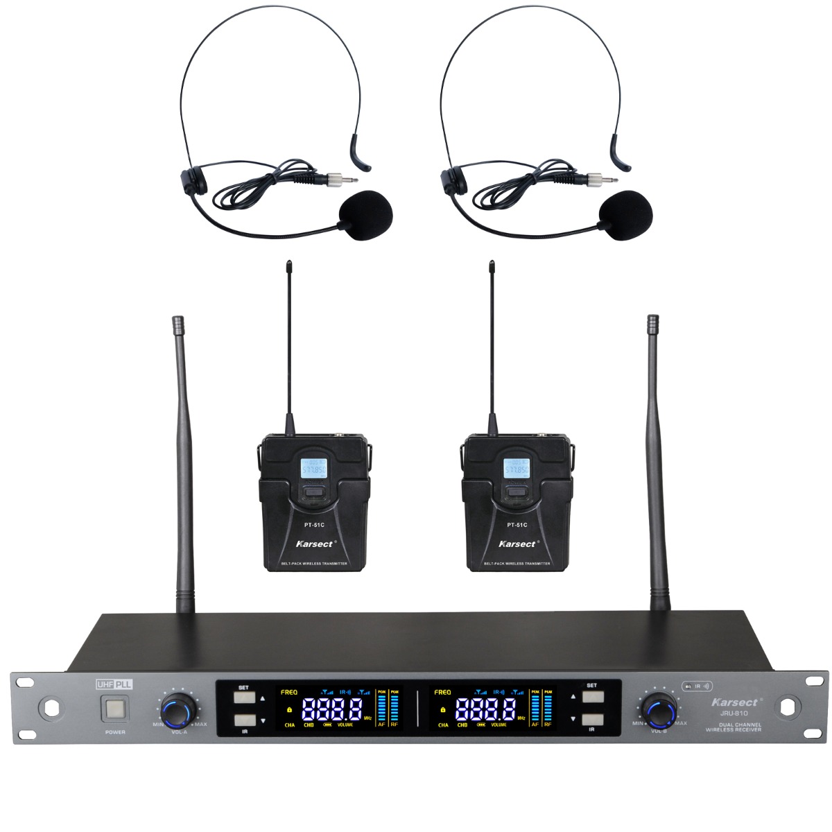 Karsect Jru810-pt51c-ht1 Trådløst     Headset-mikrofon-sæt