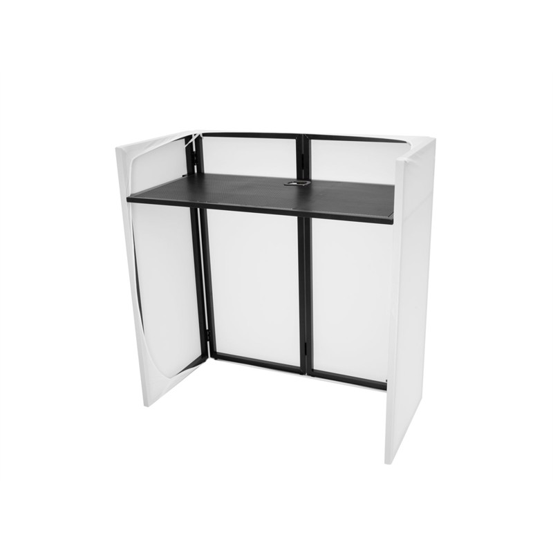 Kompakt Mobilt Dj Bord  Med Hvidt Cover