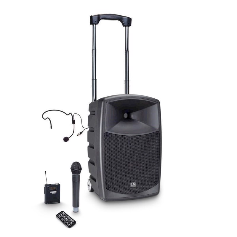Ld Battery-powered Bluetooth Speaker With Mixer  Wireless Microphone  Bodypack And Headset Roadbuddy 10 Hbh