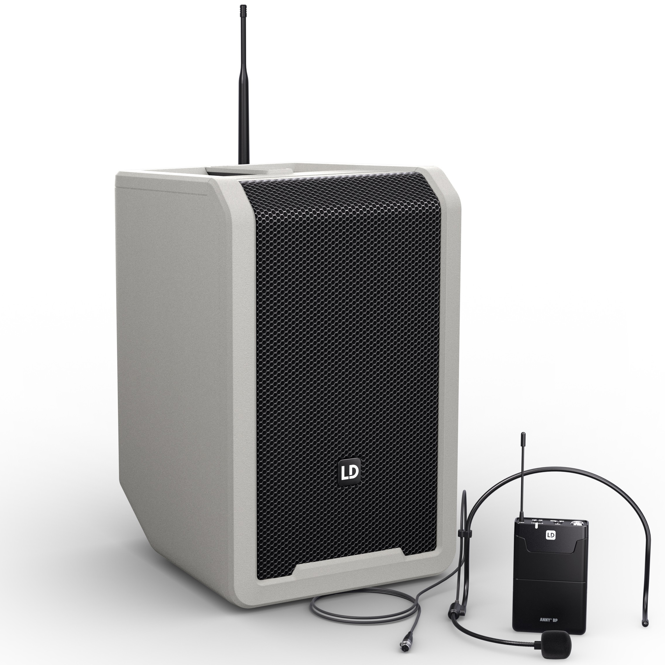 Ld Systems Anny   Bph Batteri Højttaler Med Trådløs Headset Grå B5  584 608 Mhz