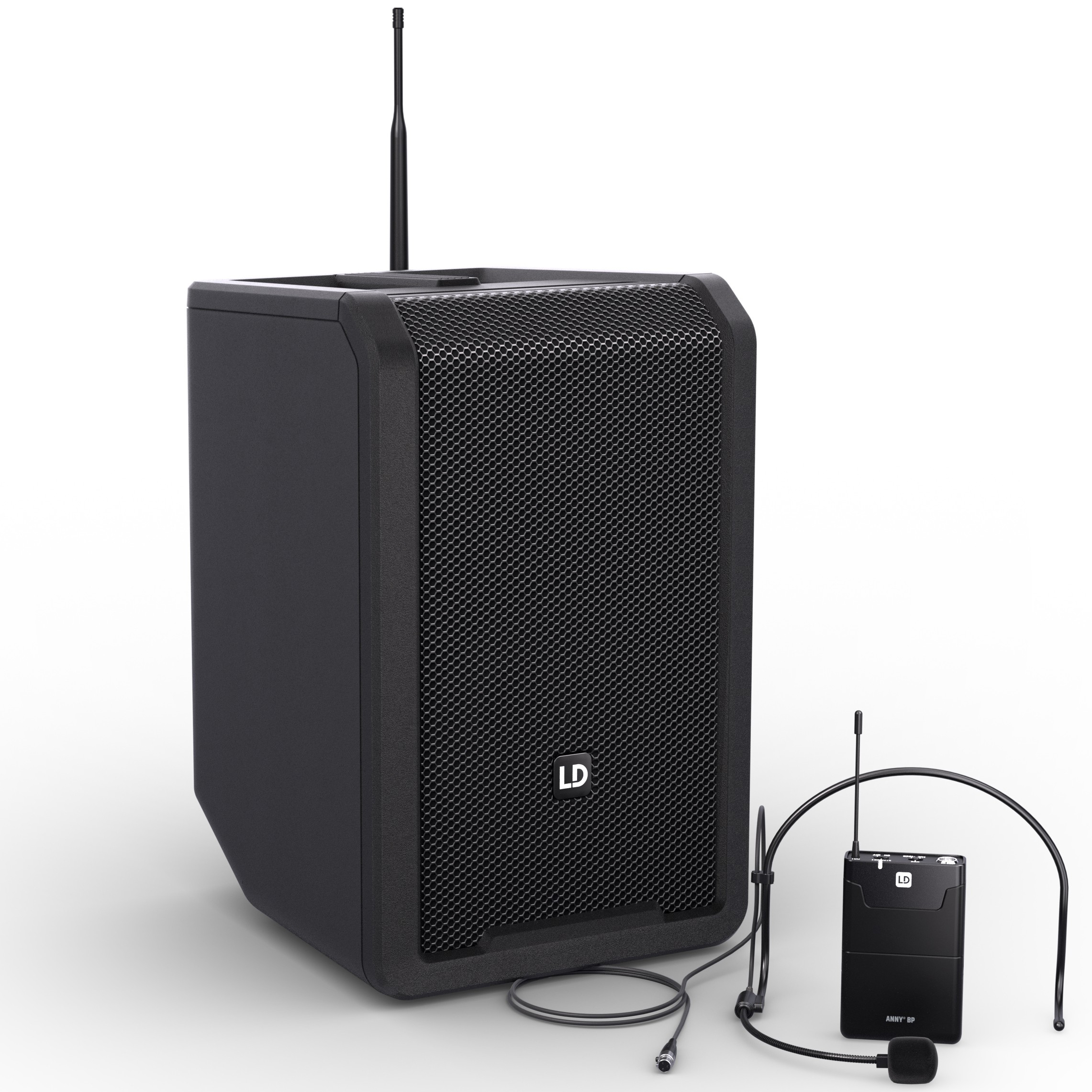 Ld Systems Anny   Bph Batteri Højttaler Med Trådløs Headset Sort B6  655 679 Mhz