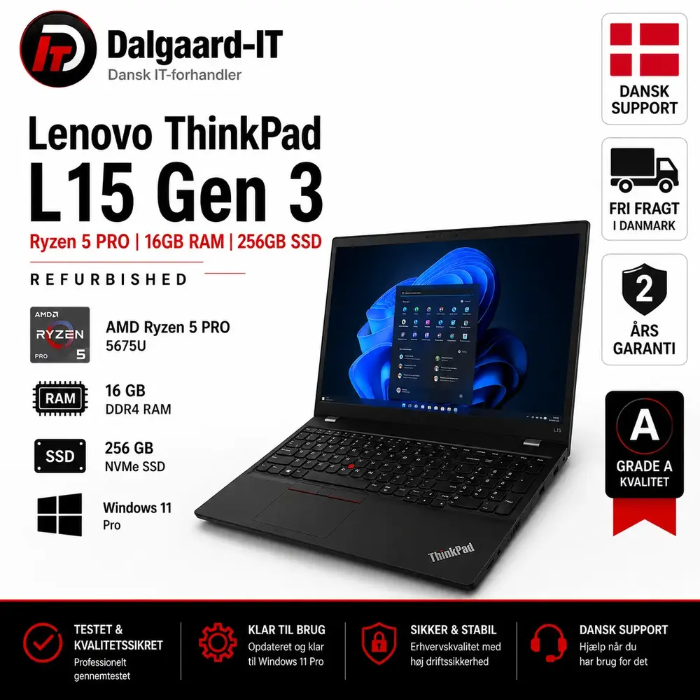 Lenovo Thinkpad L15 Gen   Ryzen   Pro 16gb Ram 256gb Ssd Refurbished