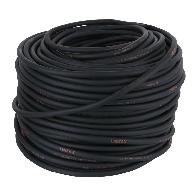 Lineax Neopren Kabel  Sort 100   På Rulle 3x     Mm