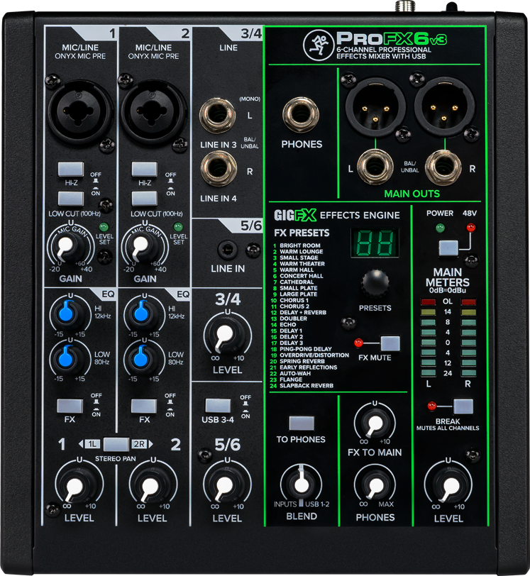 Mackie Profx6v3  - Kanals Mixer With Fx And Usb