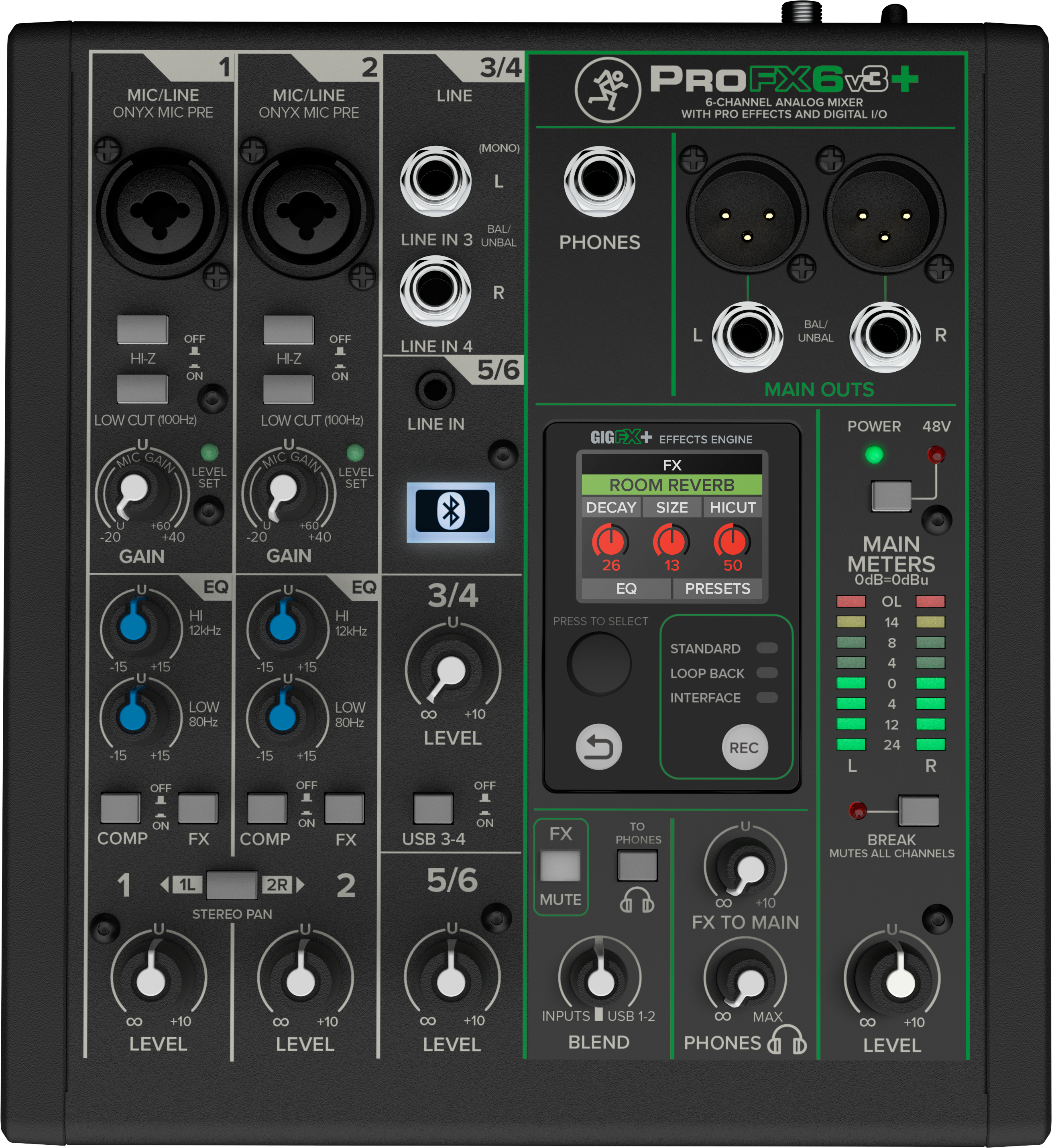 Mackie Profx6v3   -kanals Mixer Med Fx And Usb