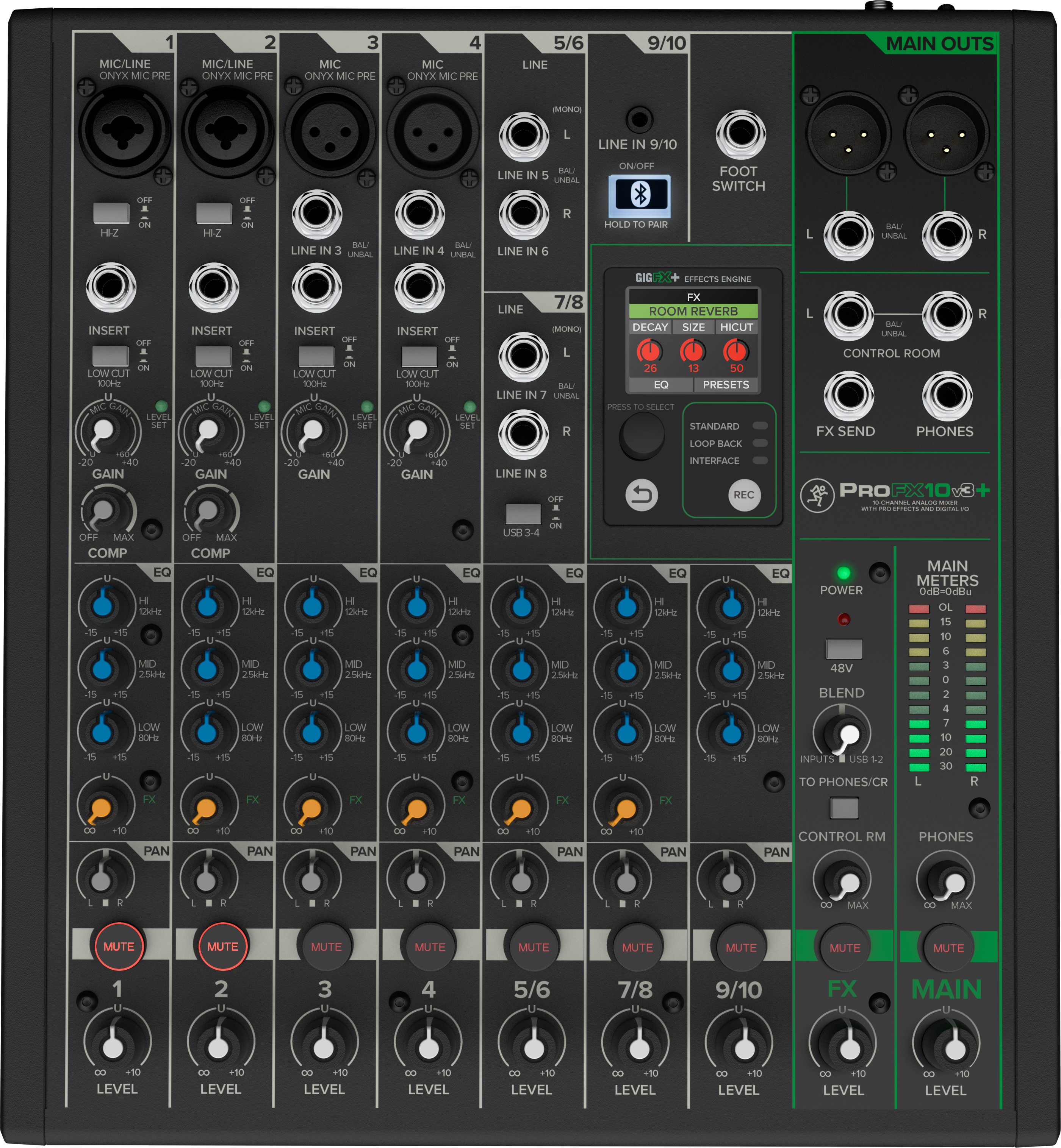 Mackie Profx10v3  10-kanals Mixer Med Fx And Usb