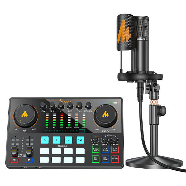 Maono Maonocaster E2a Podcaster-mixer Og Mikrofon