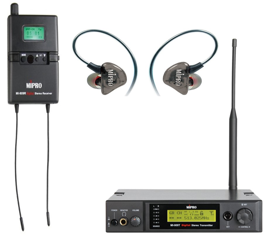 Mipro Mi-909 Digital Stereo In-ear System Inkl In-ear Hovedtelefoner 5e   480-544 Mhz