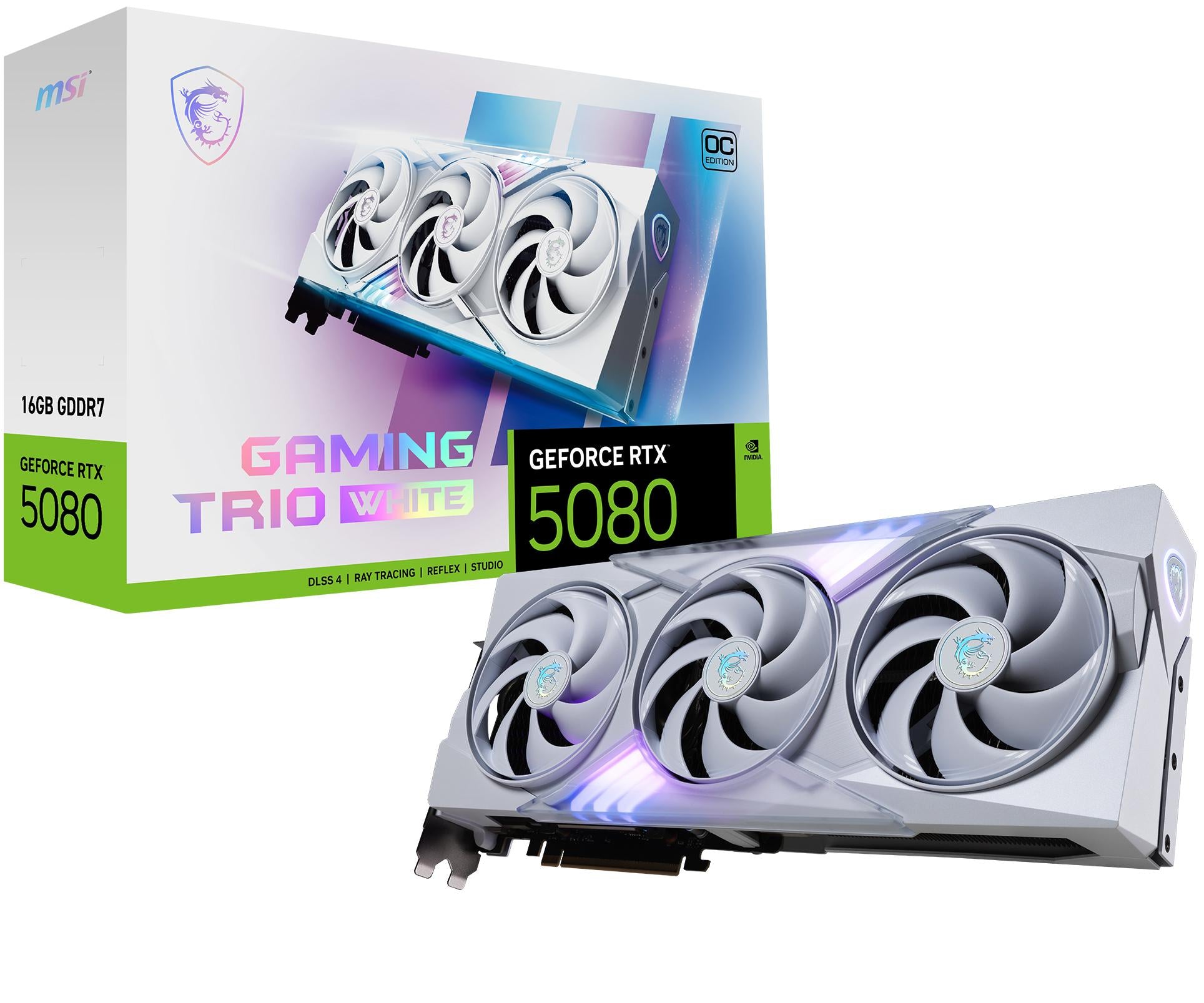 Msi Geforce Rtx 5080 16g Gaming Trio Oc  Hvid  Grafikkort Geekd Dk