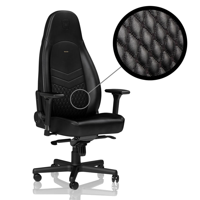 Noblechairs Icon Real Leather Black Black