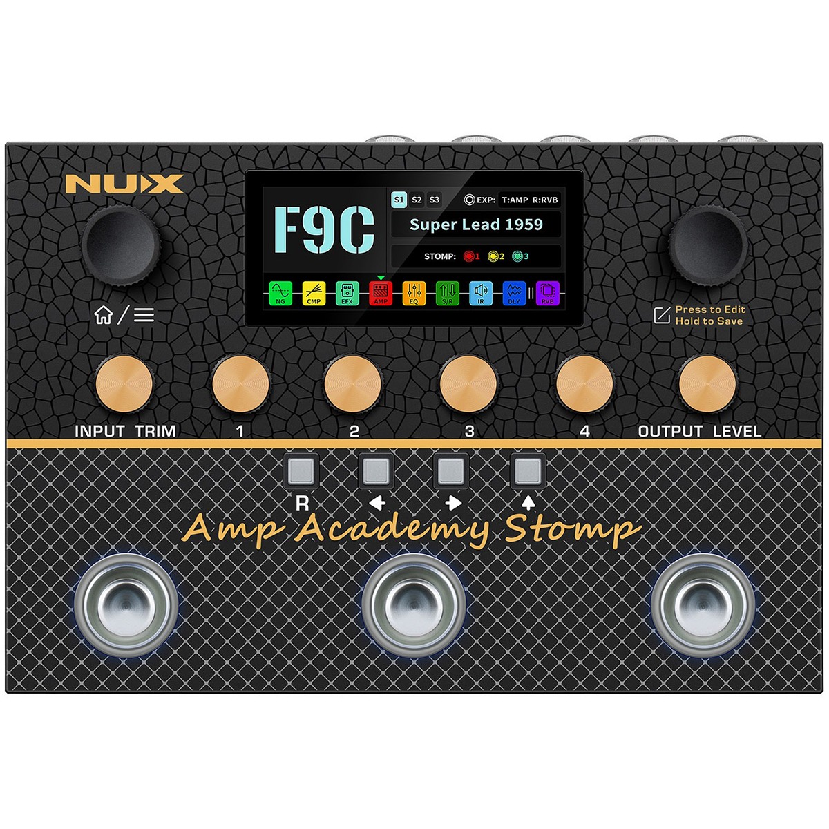Nux Nma-3aap Amp Academy Stomp Guitar-multieffekt-pedalboard