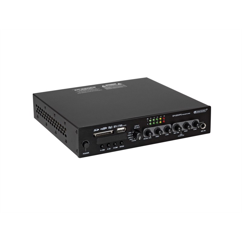 Omnitronic Ep-220ps Preamplifier With Mp3 Player  Bluetooth And Fm Radio     Quot