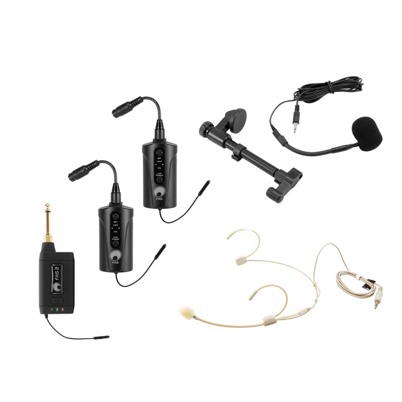 Omnitronic Set Fas Two   2x Bp   Headset   Acoustic Guitar Microphone 660-690mhz