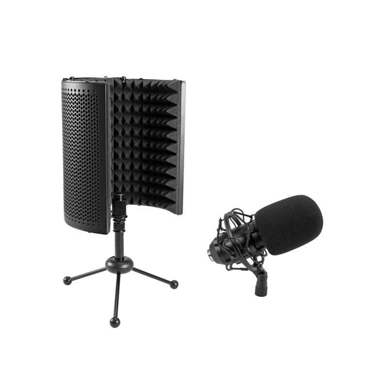 Omnitronic Set Mic Cm-78mk2 Large Diaphragm Condenser Mic   As-04 Desk-microphone-absorber System