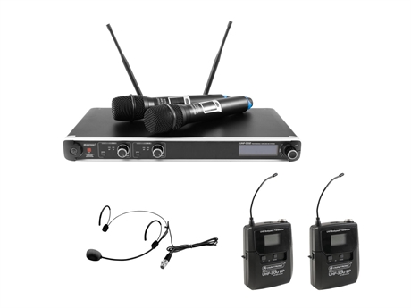 Omnitronic Set Uhf-301 Receiver   Headset   2x Transmitter 823-832 863-865 Mhz