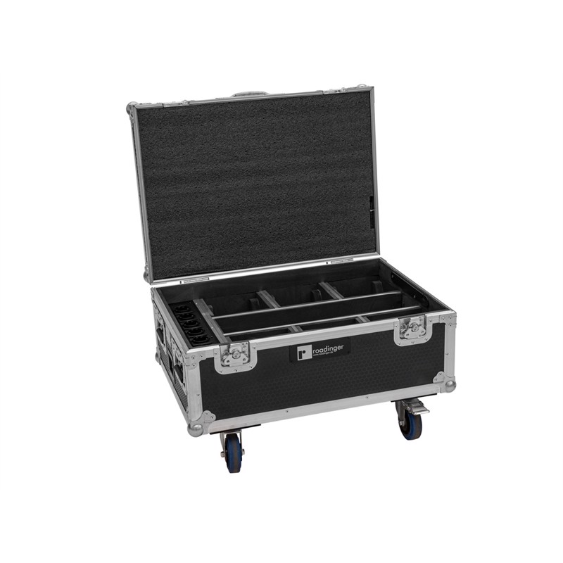 Roadinger Flightcase 6x Akku Ip Tl-  Qcl Trusslight Crmx With Charging Function And Wheels