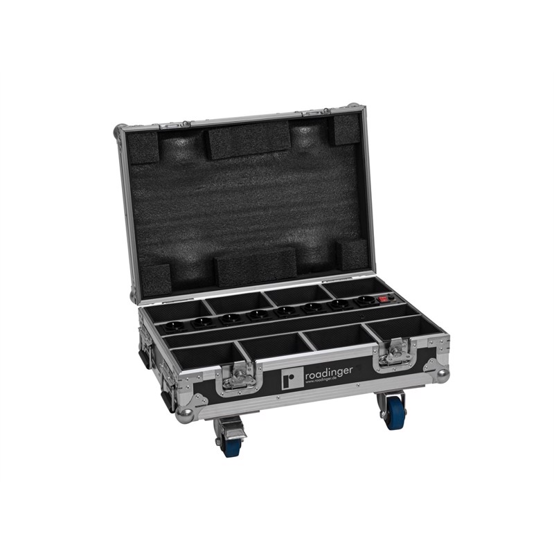 Roadinger Flightcase 8x Akku Mini Ip Up-  Qcl Spot Mk2 With Charging Function