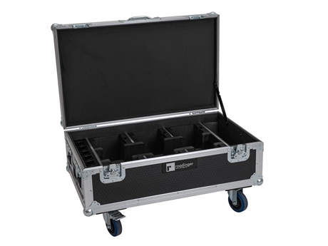 Roadinger Flightcase 6x Akku Up-  Qcl Spot Quickdmx Mk2 With Charging Function And Wheels