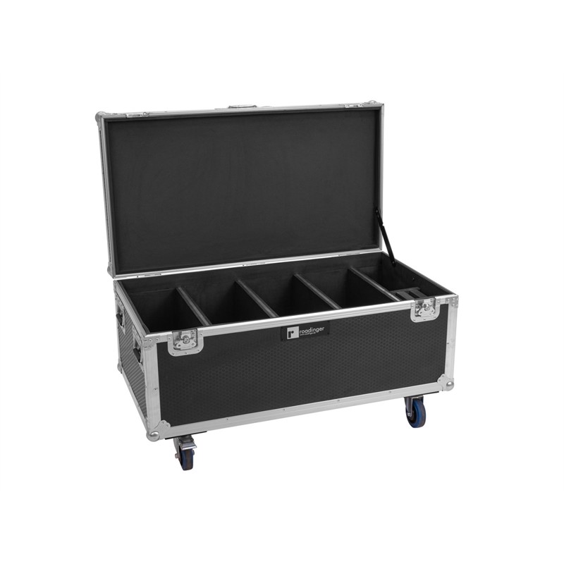 Roadinger Flightcase 4x Multiflood Ip 18x10w Rgbw Wash Crmx With Wheels